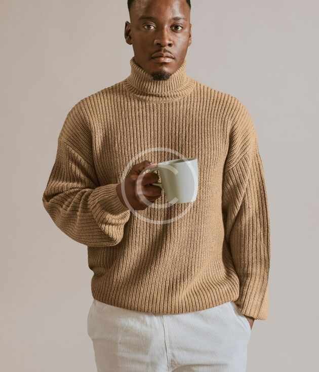 Chunky knit beige sweater