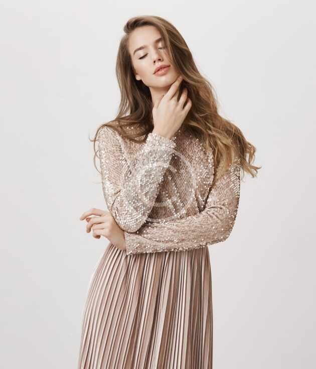 Elegant sequin long sleeve dress