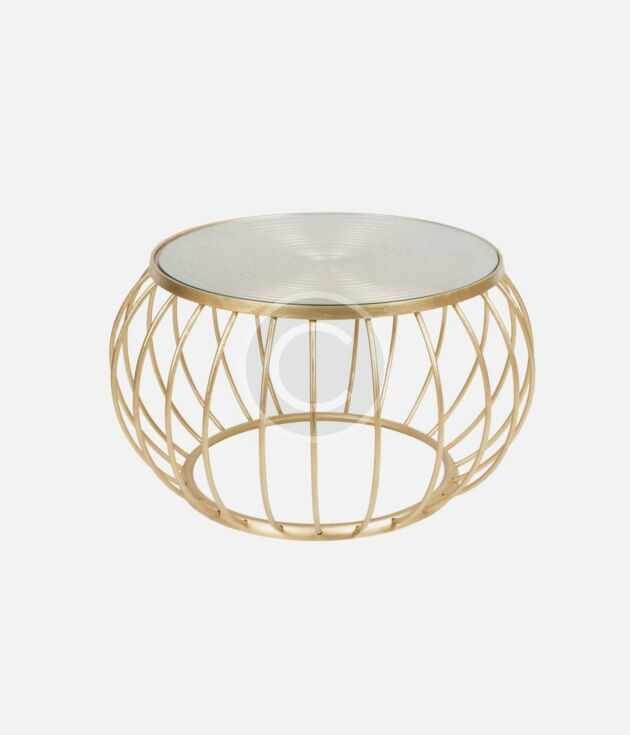 Gold wire base coffee table