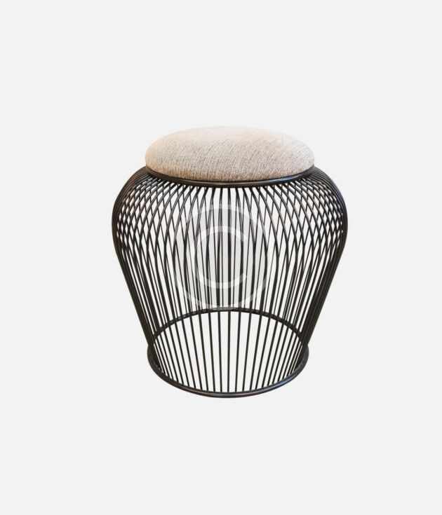 Modern wire stool with cushioned top